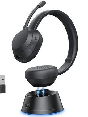NEW Wirelss Headset With Mic for Work AI Noise Wireless Headphones Mute Button